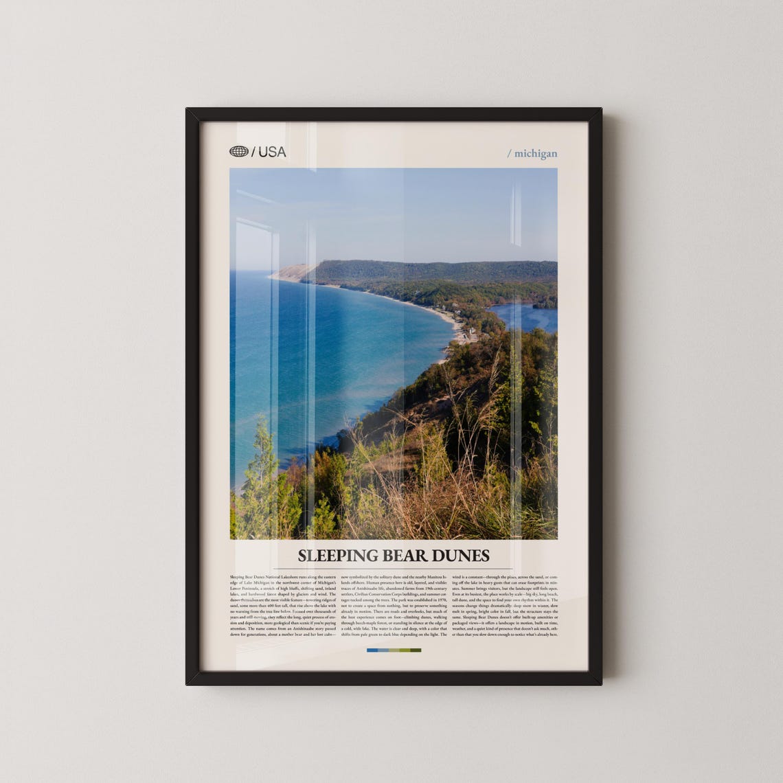Sleeping Bear Dunes Michigan Lake Michigan Shoreline Travel Poster