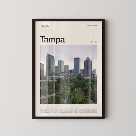 Tampa Florida Downtown Towers Daylight Skyline Photo Art Poster