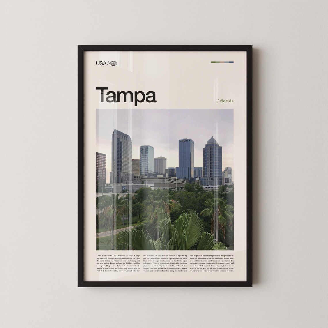 Tampa Florida Downtown Towers Daylight Skyline Photo Art Poster