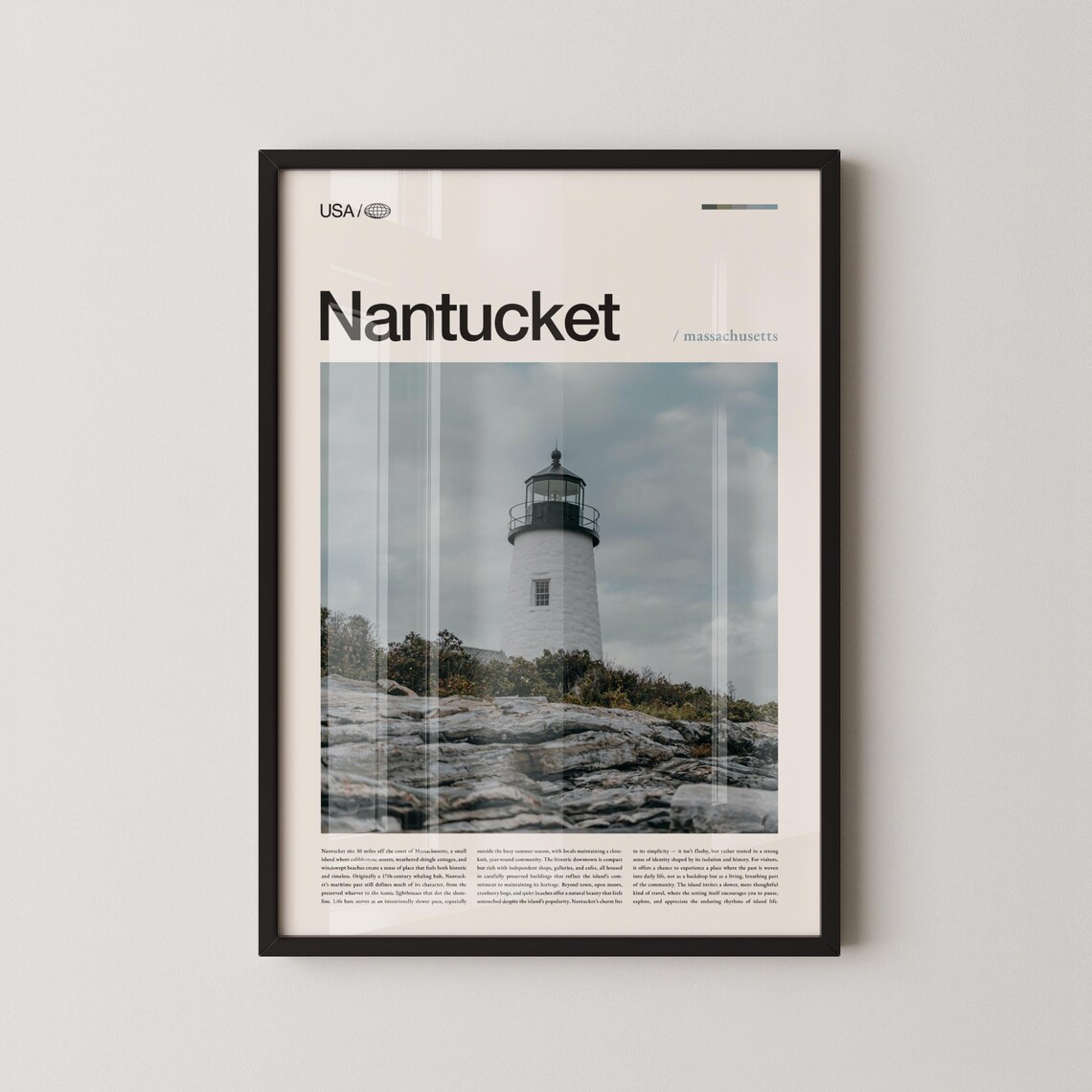 Nantucket Massachusetts Historic Lighthouse Coastal Photo Poster