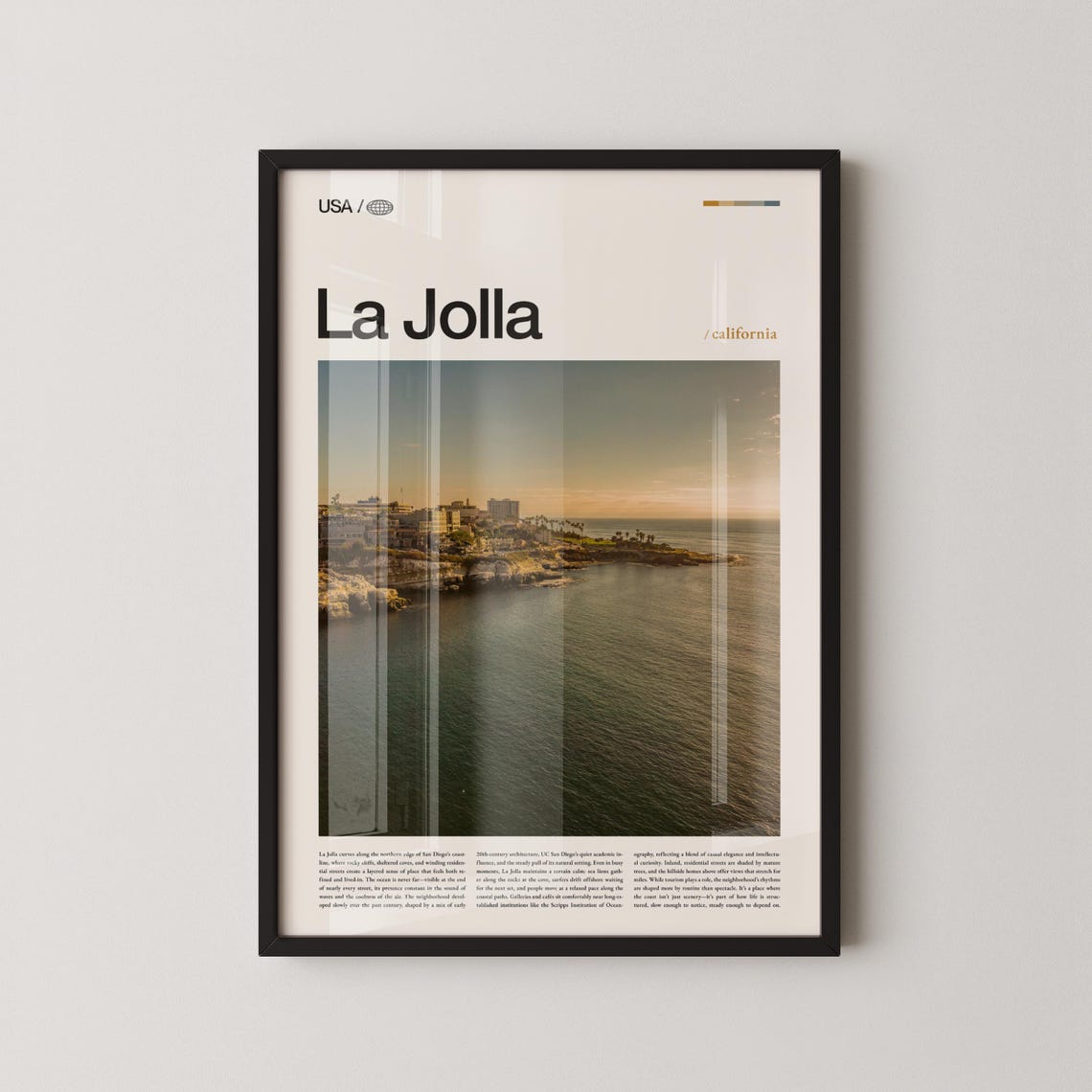 La Jolla California Sunset Coastal Cliffs Aerial Ocean View Poster