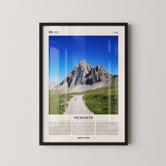 Piemonte Italy Dramatic Alpine Peak Travel Photography Poster