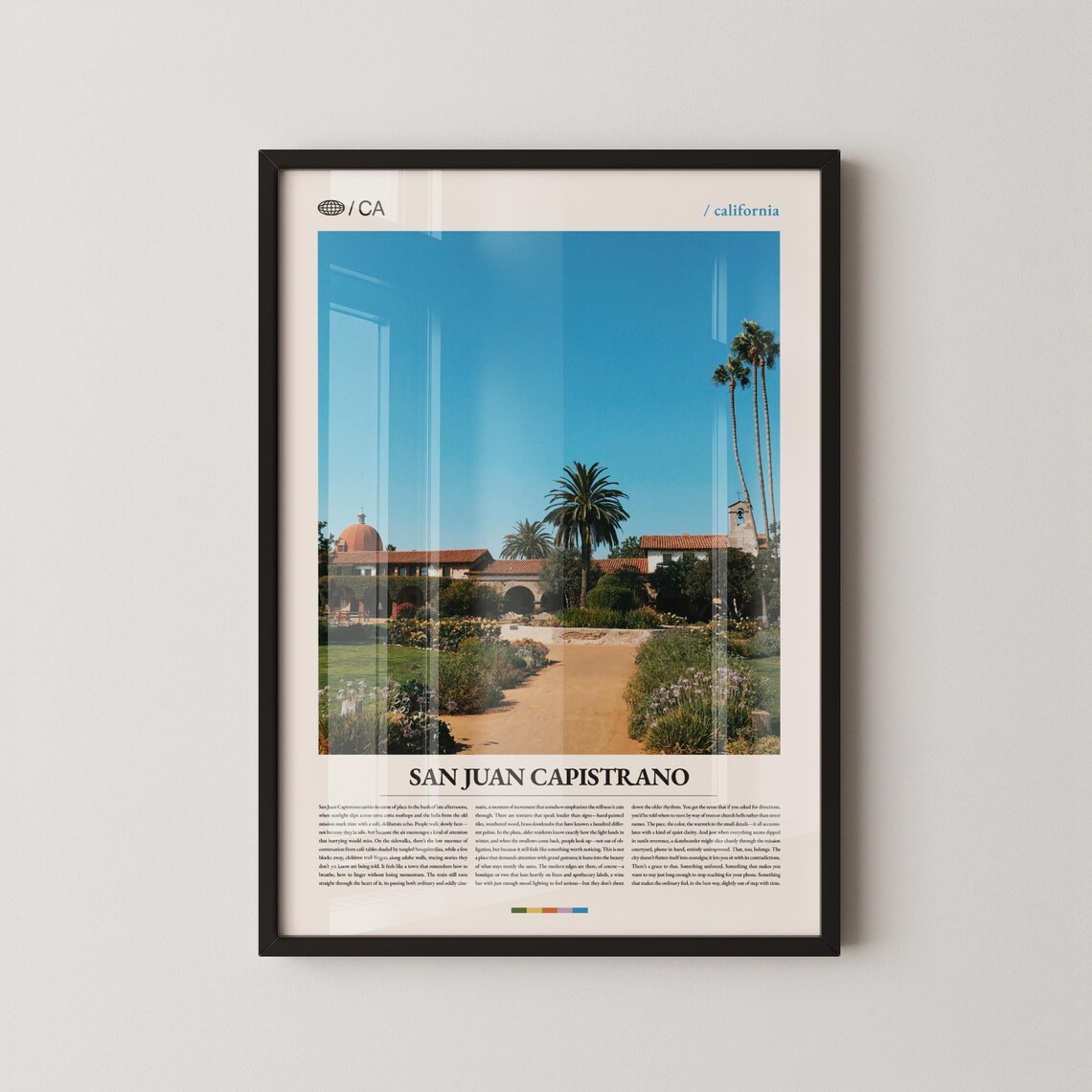 San Juan Capistrano Mission Courtyard Palms Photo Travel Poster