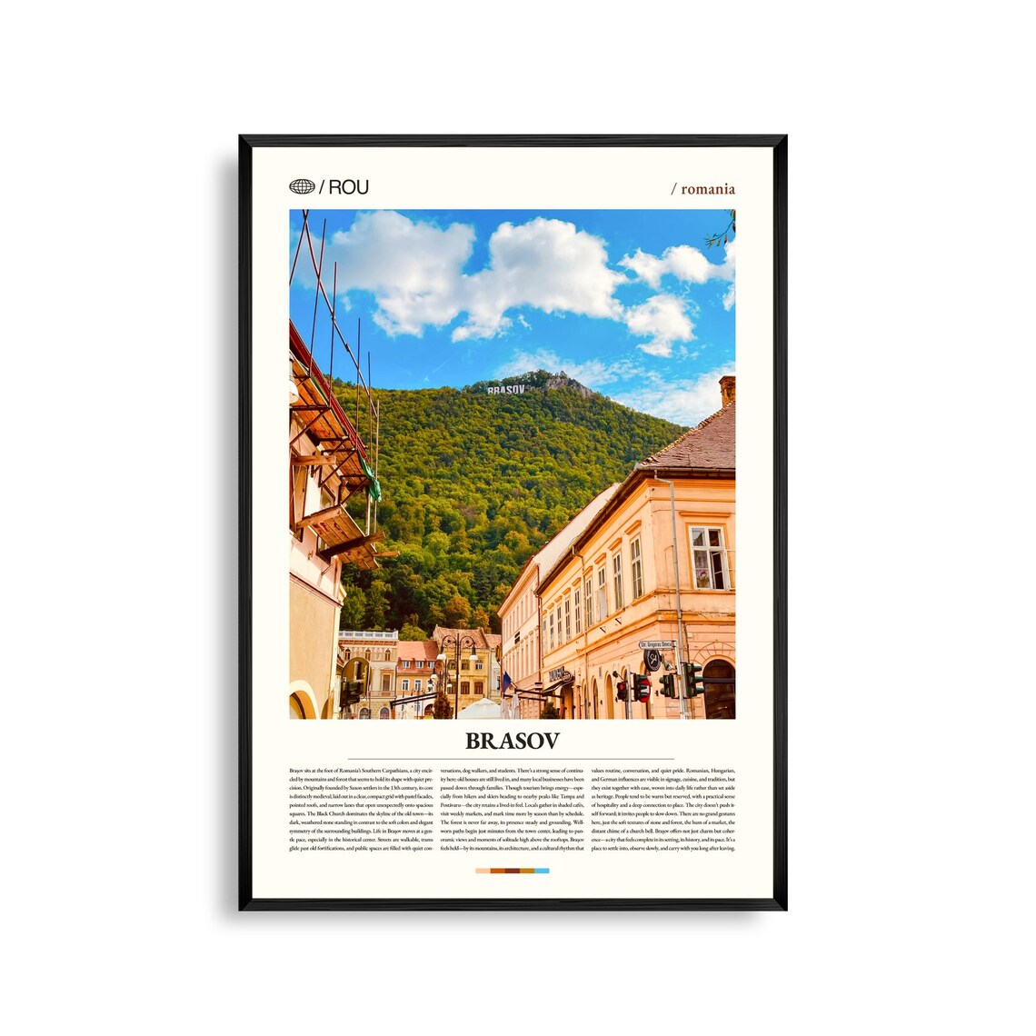 Brasov Romania Carpathian Street Photography Travel Wall Poster
