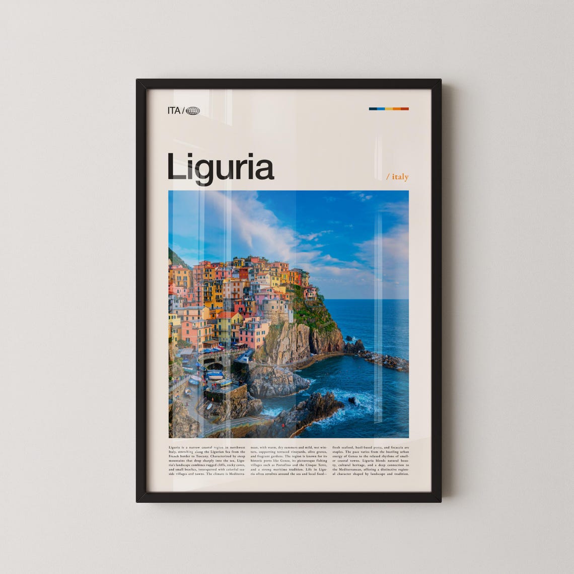 Liguria Italy Cliffside Village On The Mediterranean Coastline Poster
