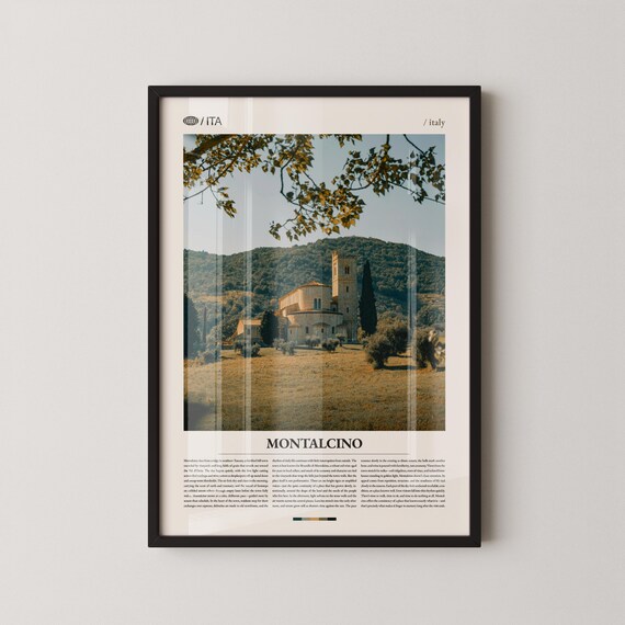 Montalcino Italy Tuscan Hill Abbey In Golden Light Photo Poster