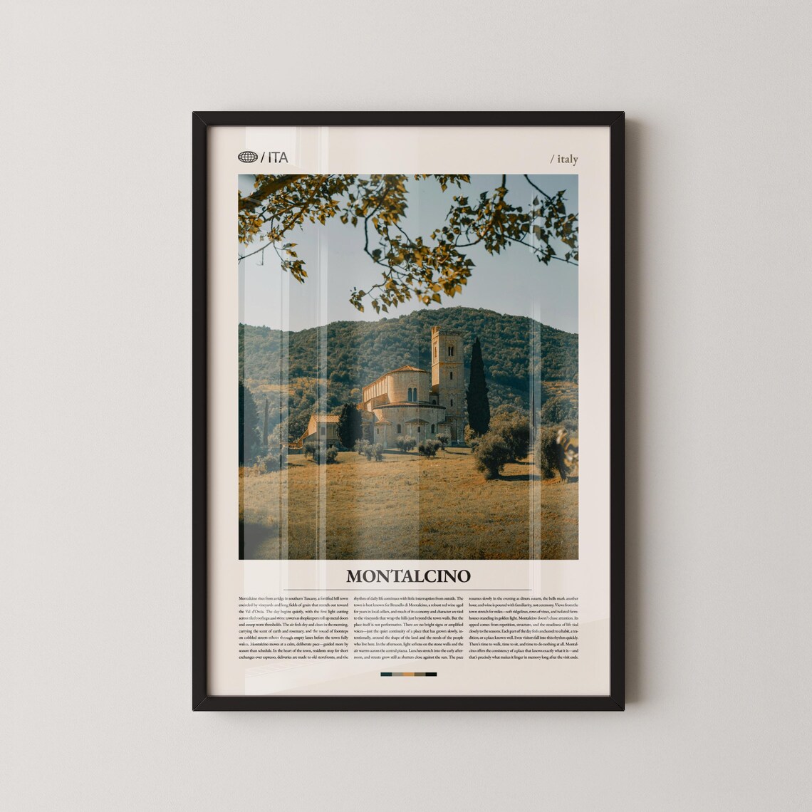 Montalcino Italy Tuscan Hill Abbey In Golden Light Photo Poster