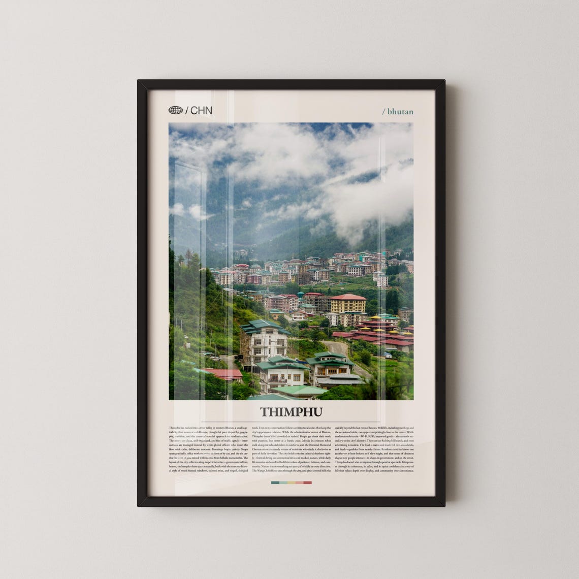 Thimphu Bhutan Misty Himalayan Cityscape Valley Photo Poster