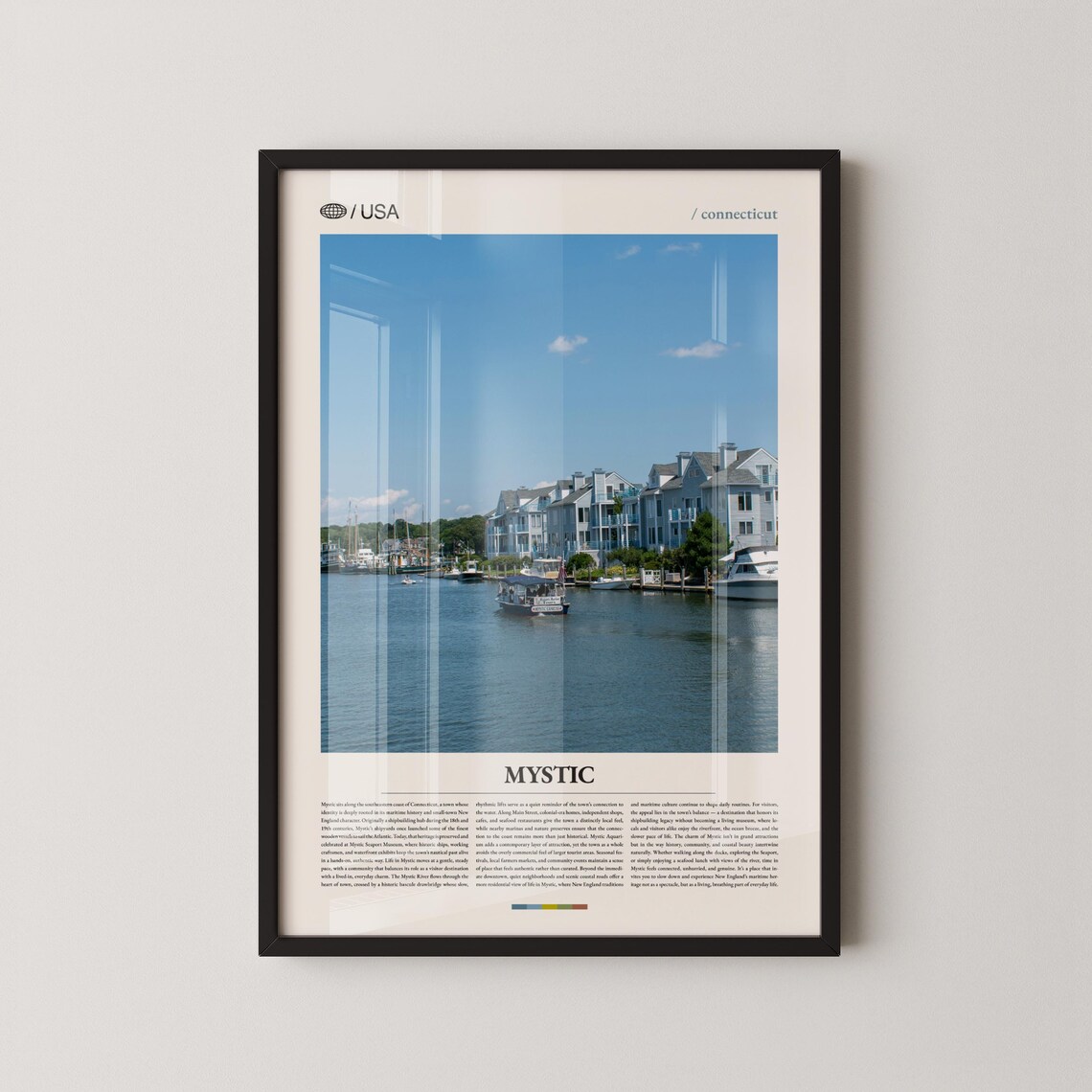 Mystic Connecticut Historic Harbor Village Boats Photo Poster
