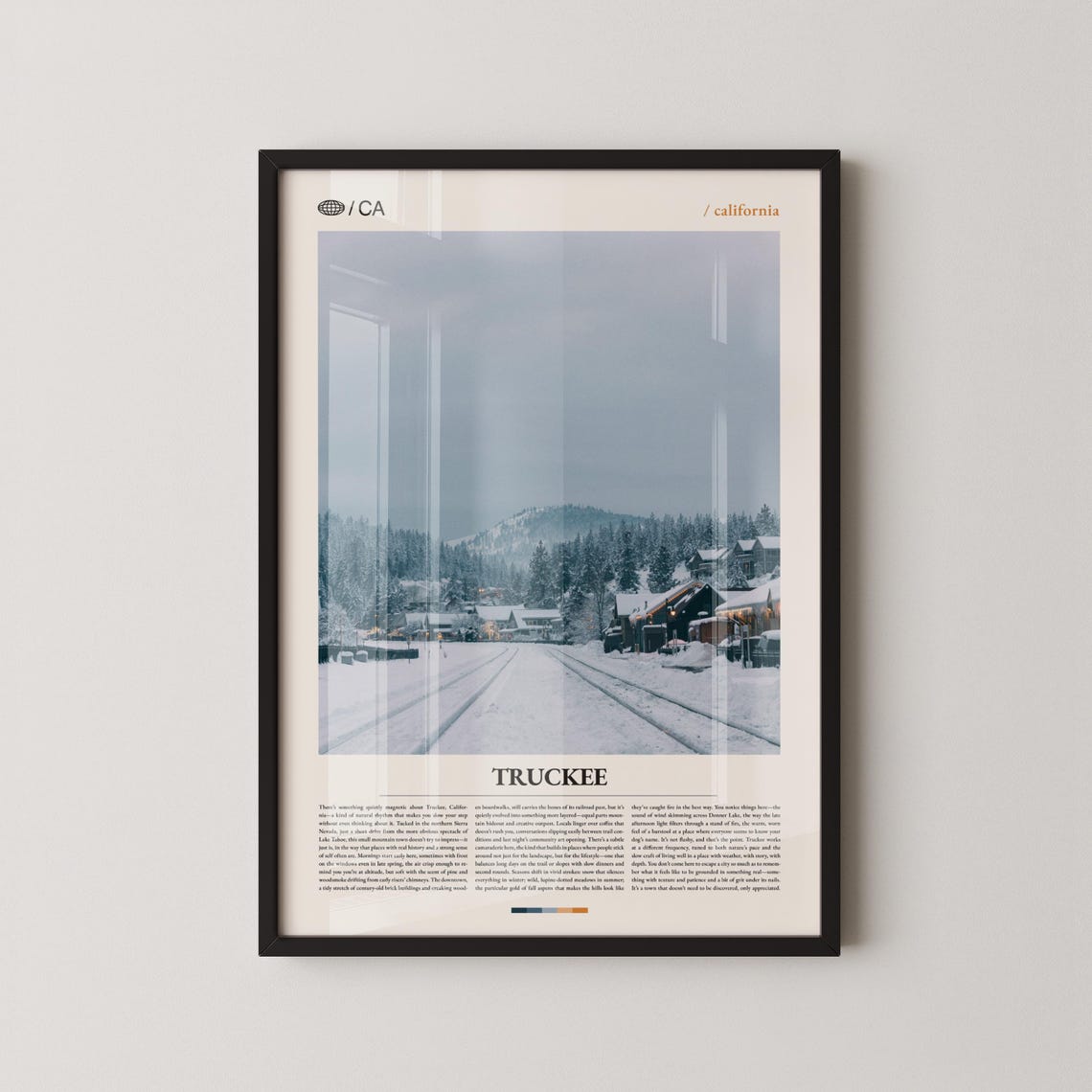Truckee California Snowy Downtown Street Winter Travel Poster
