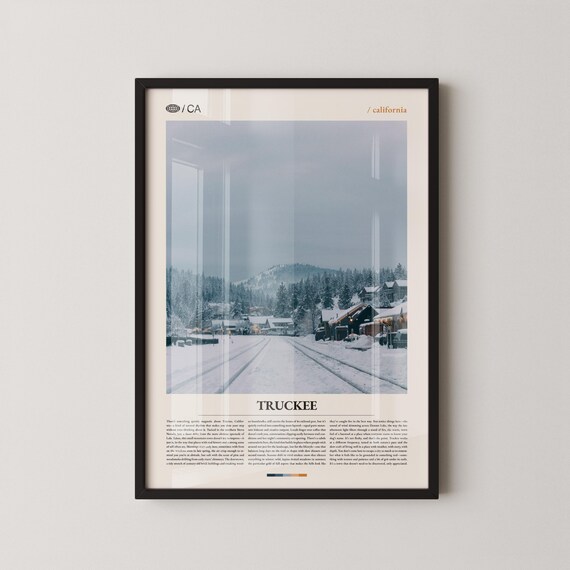 Truckee California Snowy Downtown Street Winter Travel Poster