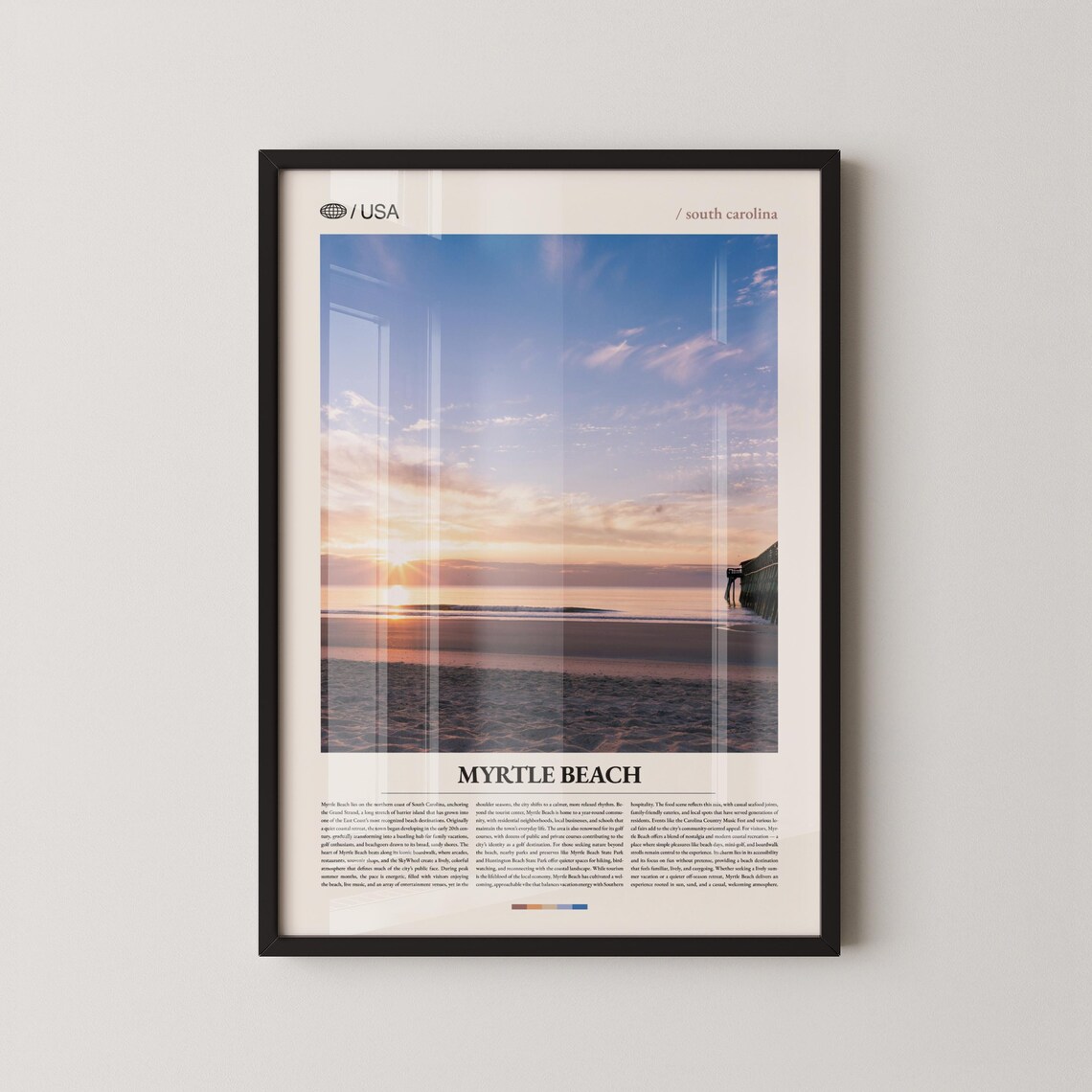 Myrtle Beach South Carolina Golden Ocean Sunrise Photo Poster