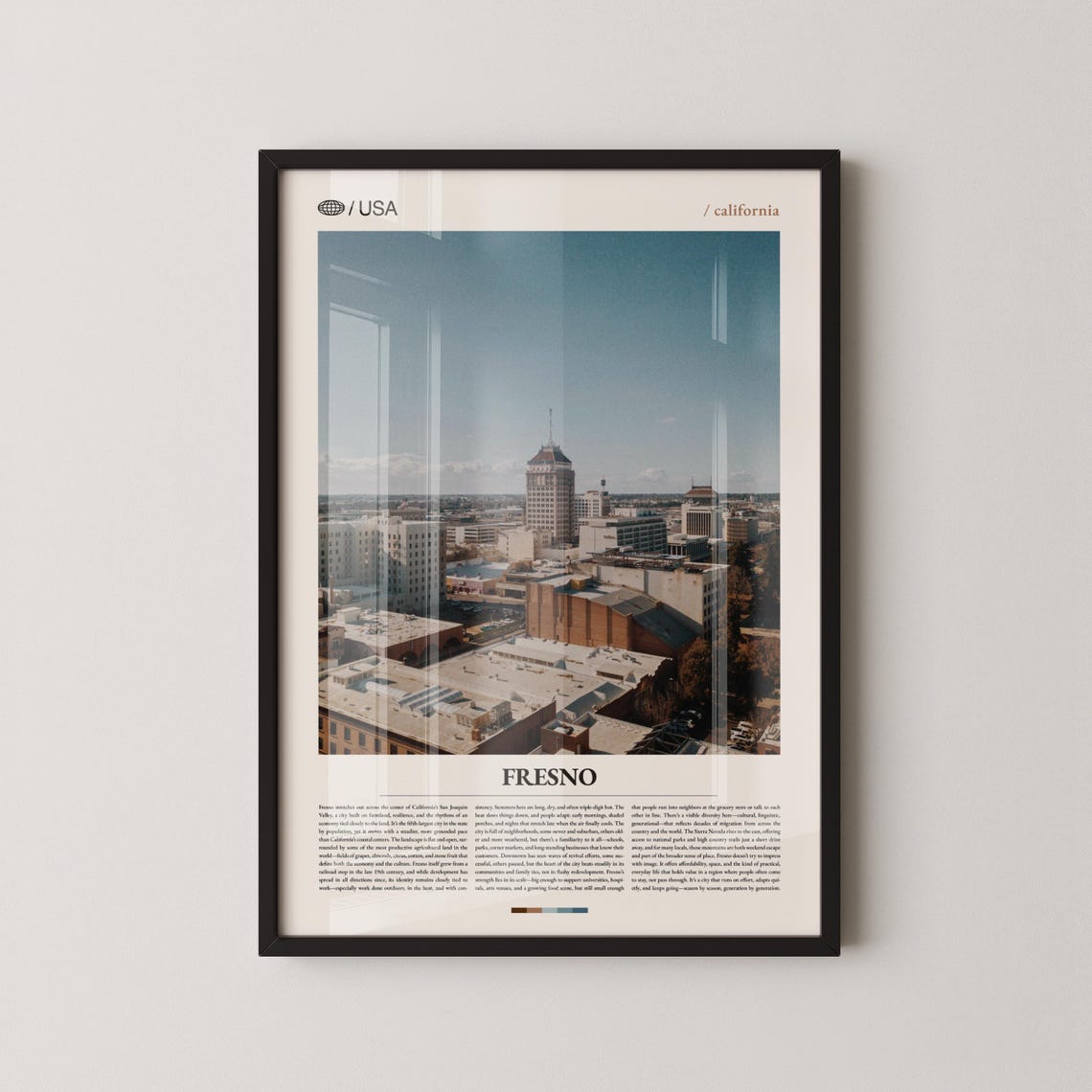 Fresno California Downtown Cityscape Daylight Photo Essay Poster