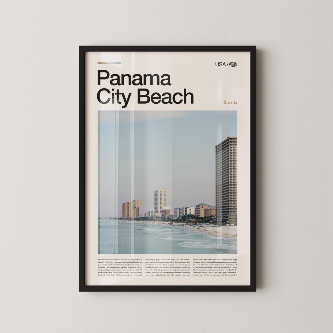 Panama City Beach Travel Poster, Florida Pier Park