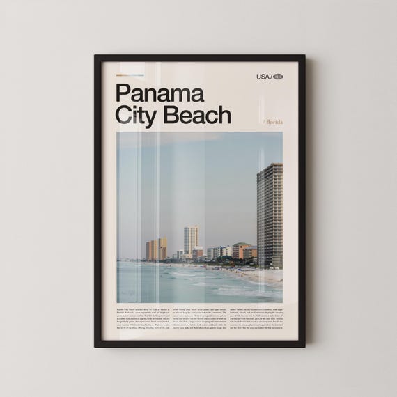 Panama City Beach Travel Poster, Florida Pier Park