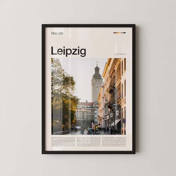 Leipzig Germany Historic Street Photography City Travel Poster