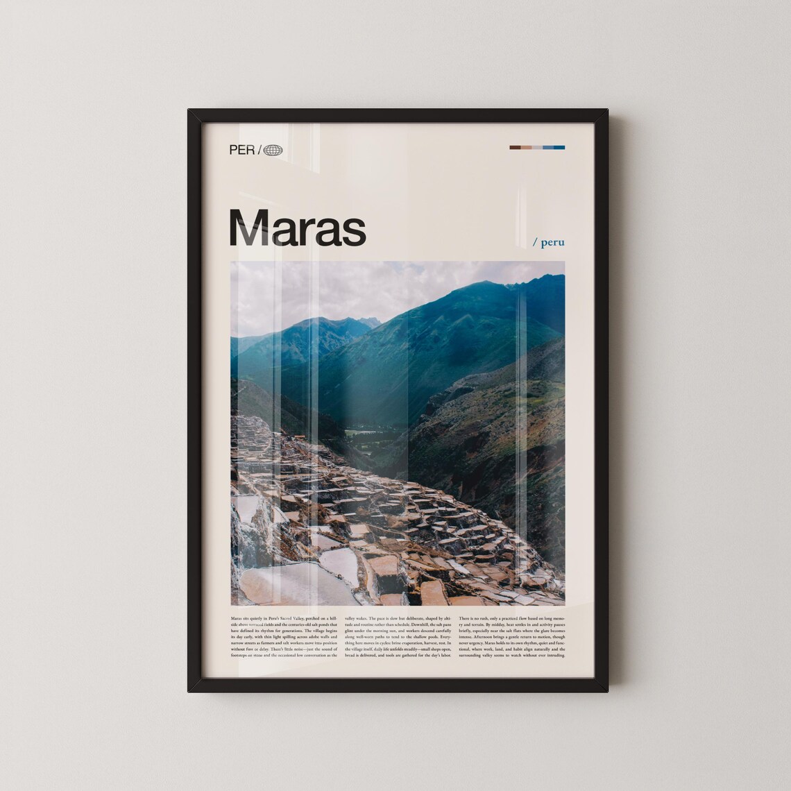 Maras Print Wall Art Poster Peru Landscape Photography Salt Terraces Decor