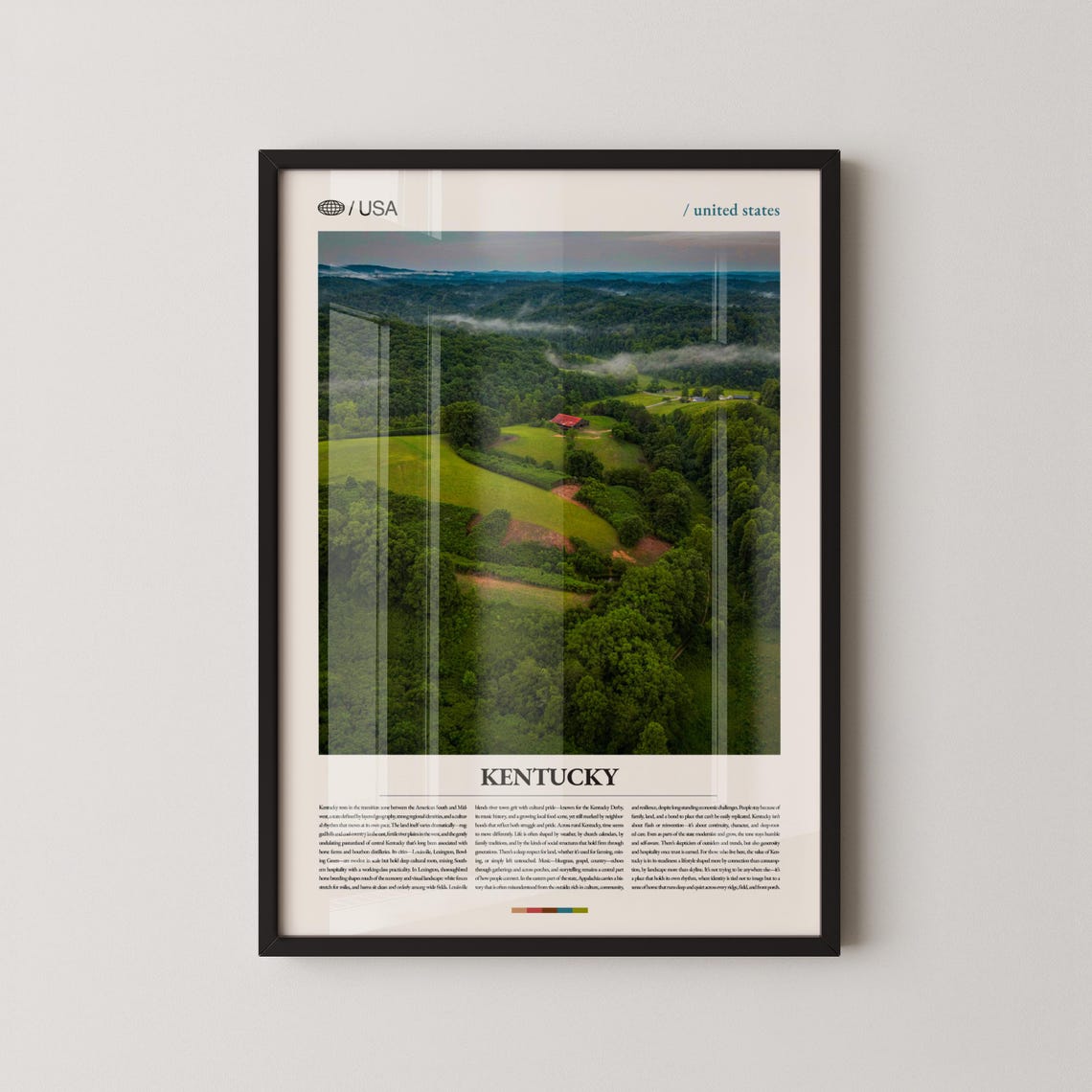 Kentucky Wall Art Rolling Hills And Horse Country Landscape Print Poster Scenic Bluegrass Region Photography Southern Heartland