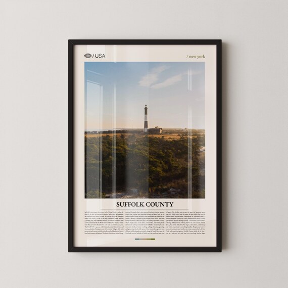 Suffolk County New York Lighthouse Over Dunes Photo Travel Poster