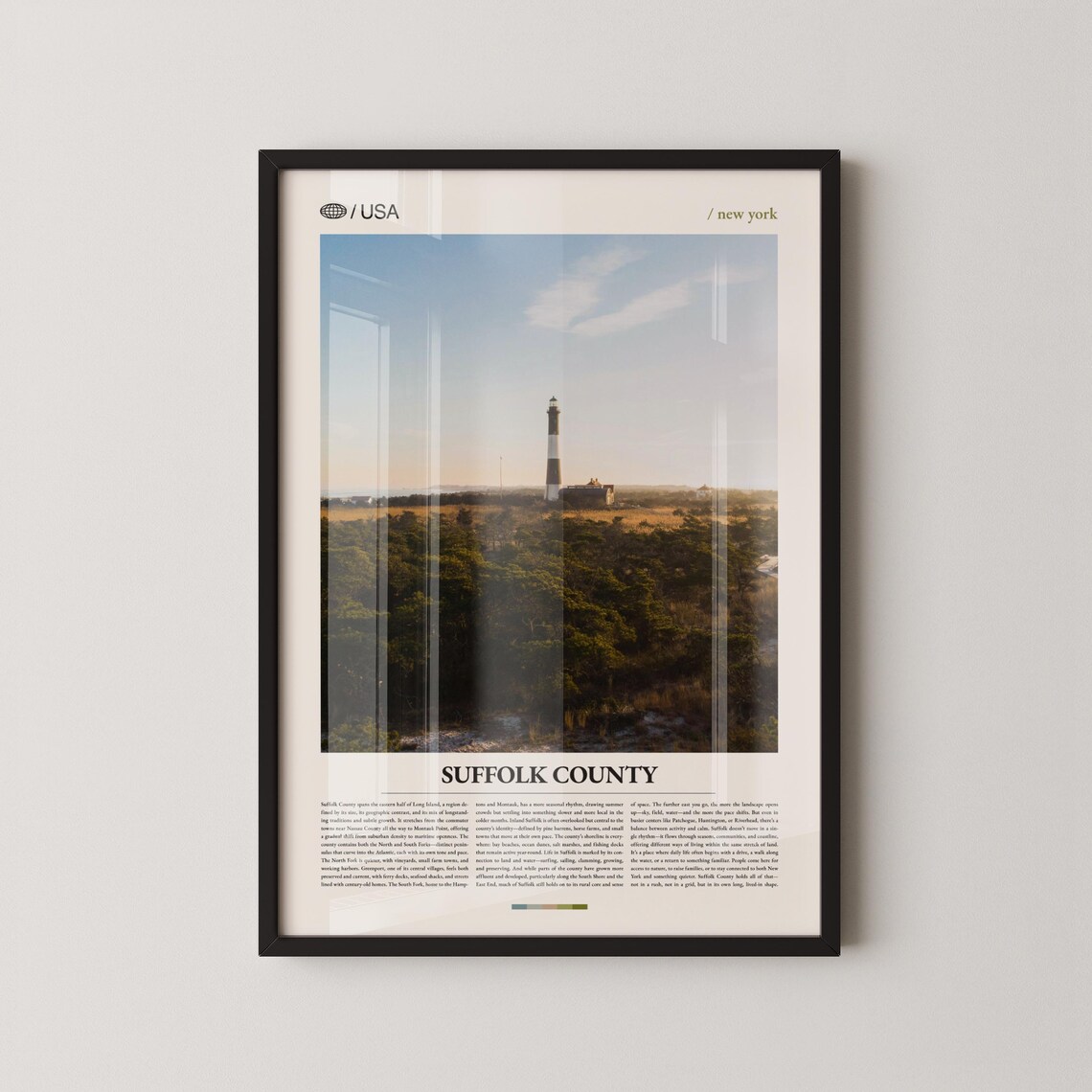 Suffolk County New York Lighthouse Over Dunes Photo Travel Poster