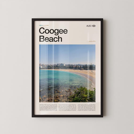 Coogee Beach Print Wall Art Poster Photography Australian Coastal Town Surf Decor