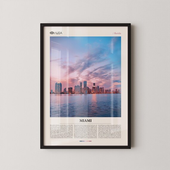 Miami Print Florida Wall Art Poster Photo South Beach Ocean Drive Wynwood Walls Biscayne Bay Little Havana