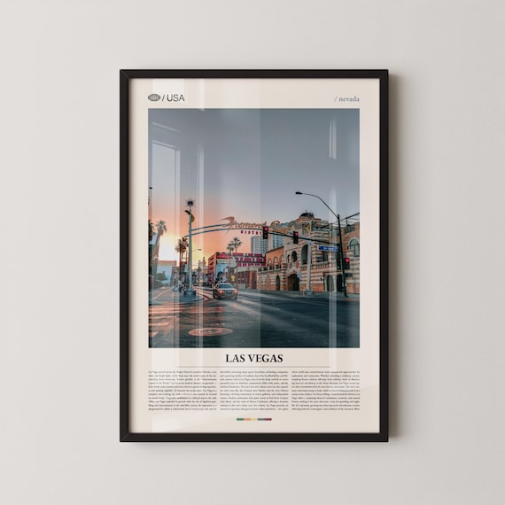 Las Vegas Fremont Street Sunset Cityscape Photography Poster Nevada