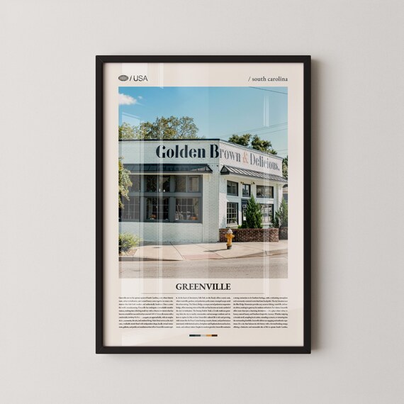Greenville South Carolina Golden Brown Delicious Storefront Photo Poster