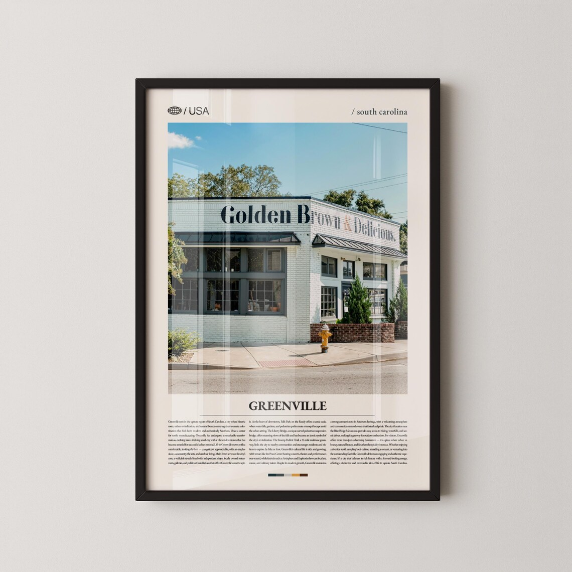 Greenville South Carolina Golden Brown Delicious Storefront Photo Poster