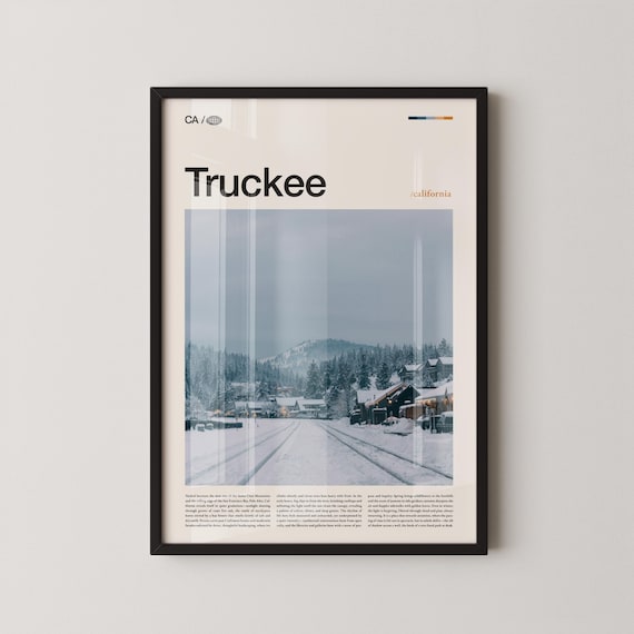 Truckee California Snow Covered Railroad Tracks Winter Poster