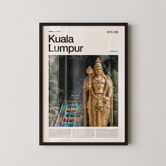 Kuala Lumpur Malaysia Batu Caves Murugan Statue Travel Poster
