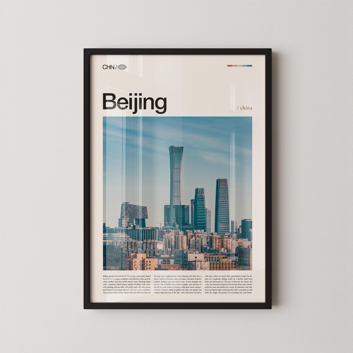 Beijing China Modern Skyline Cityscape Photography Travel Poster