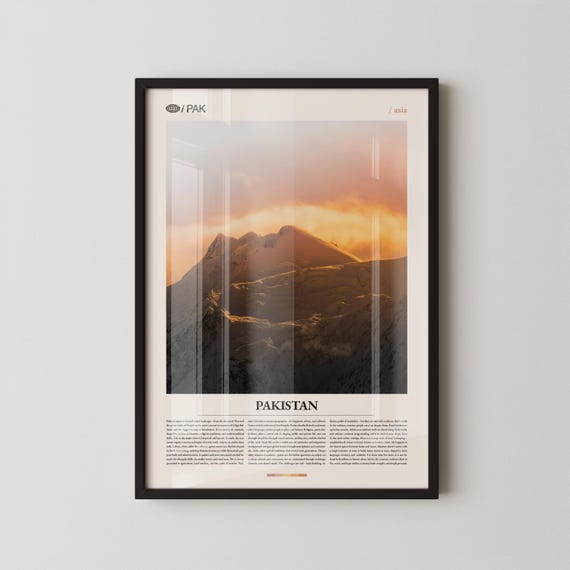 Pakistan Wall Art Majestic Mountain Landscape Print Poster Scenic South Asia Photography Natureinspired Home Decor