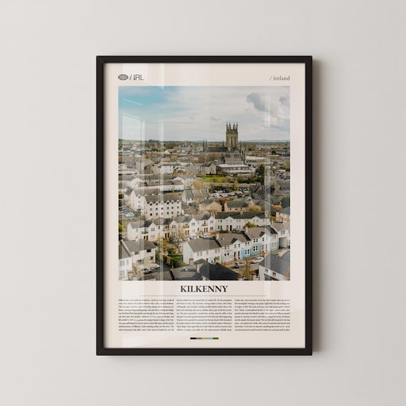 Kilkenny Ireland Historic Old Town Cathedral Aerial Photo Poster