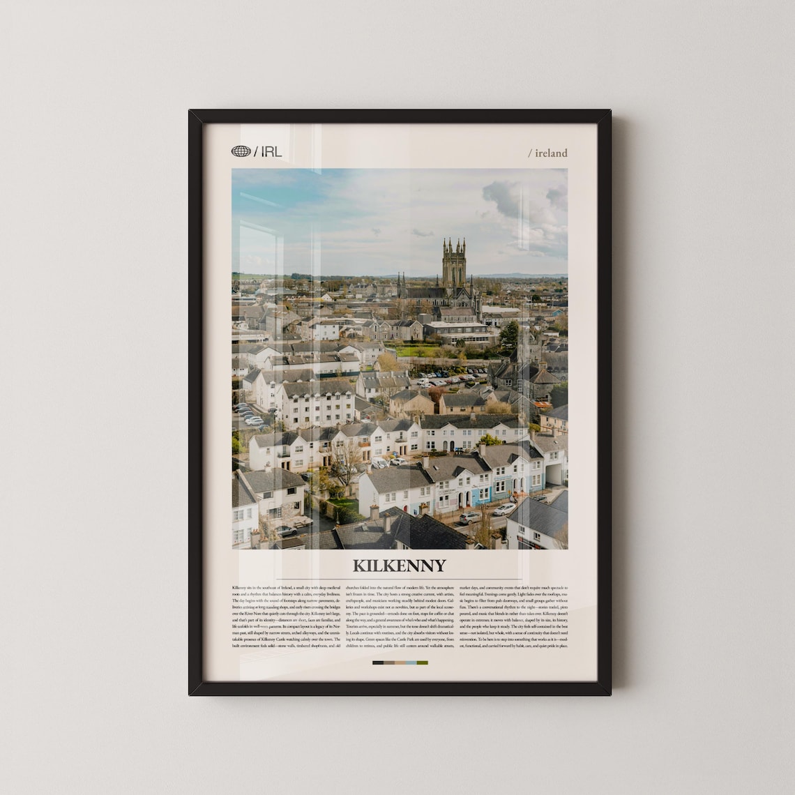 Kilkenny Ireland Historic Old Town Cathedral Aerial Photo Poster