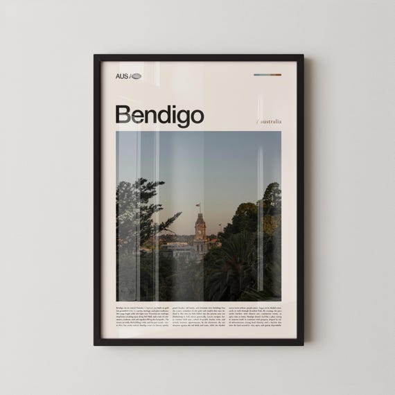 Bendigo Print Wall Art Poster Photography Australian Regional City Historic Decor