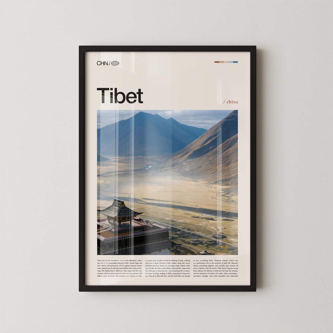 Tibet Monastery Valley Himalayan Plateau China Travel Poster