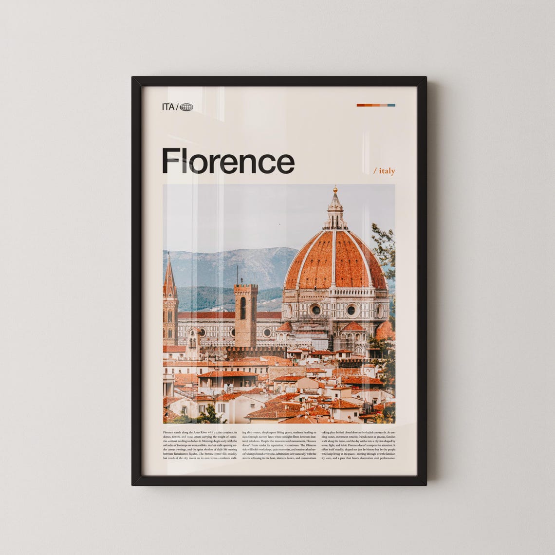 Florence Duomo Dome and Tower Tuscan Skyline Italy Photography Poster