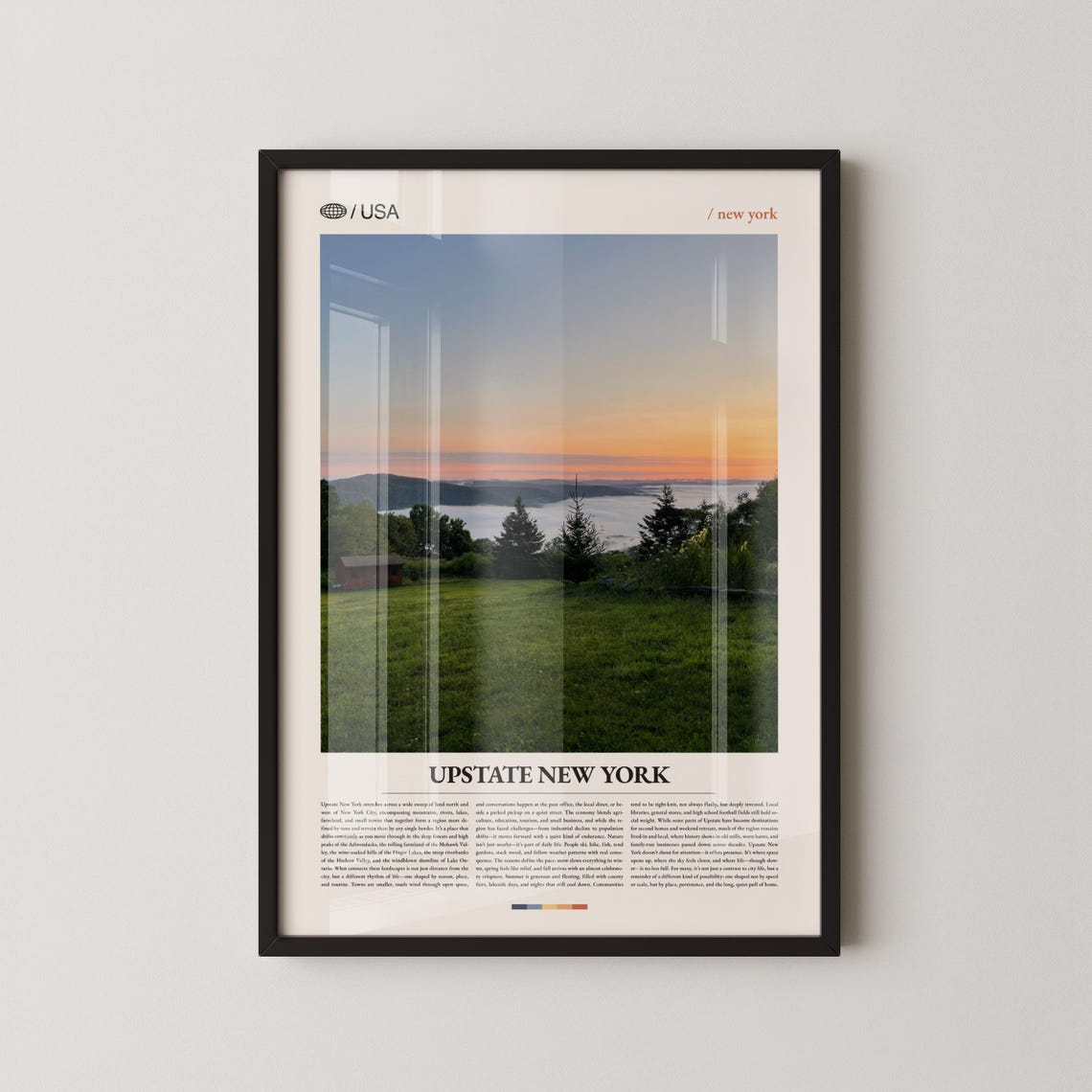Upstate New York Sunset Over Mountain Lake Photography Poster