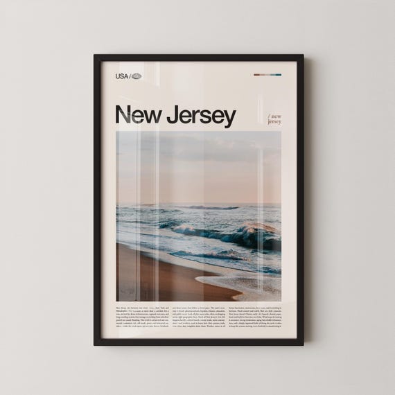 New Jersey Print Wall Art Garden State Poster Coastal And Countryside Photo East Coast Landscape Decor