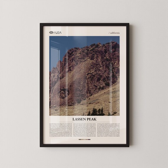 Lassen Peak California Volcanic Mountain National Park Photo Poster