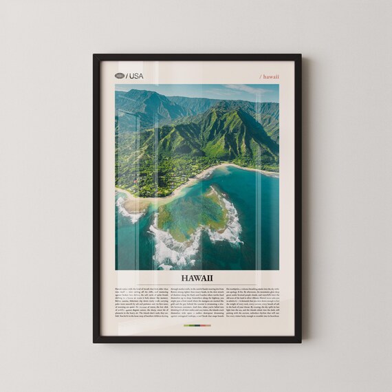 Hawaii Na Pali Coast Aerial Tropical Paradise Cove Photo Poster