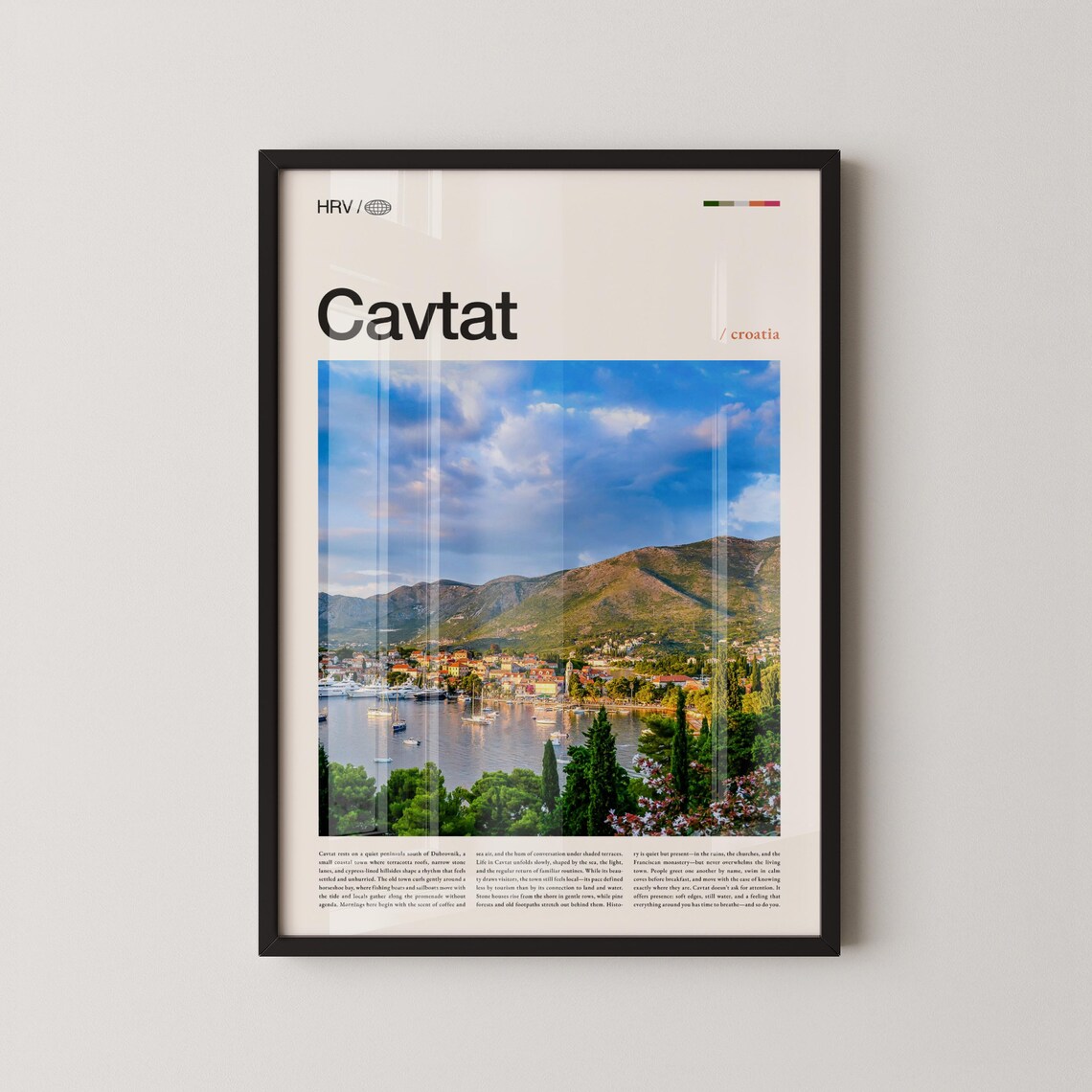 Cavtat Croatia Adriatic Harbor Town Photography Travel Poster