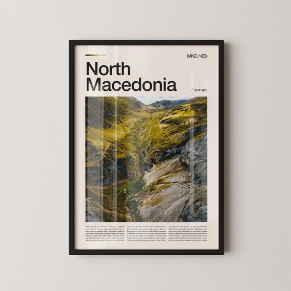 North Macedonia Balkan Mountain Valley Landscape Photo Poster
