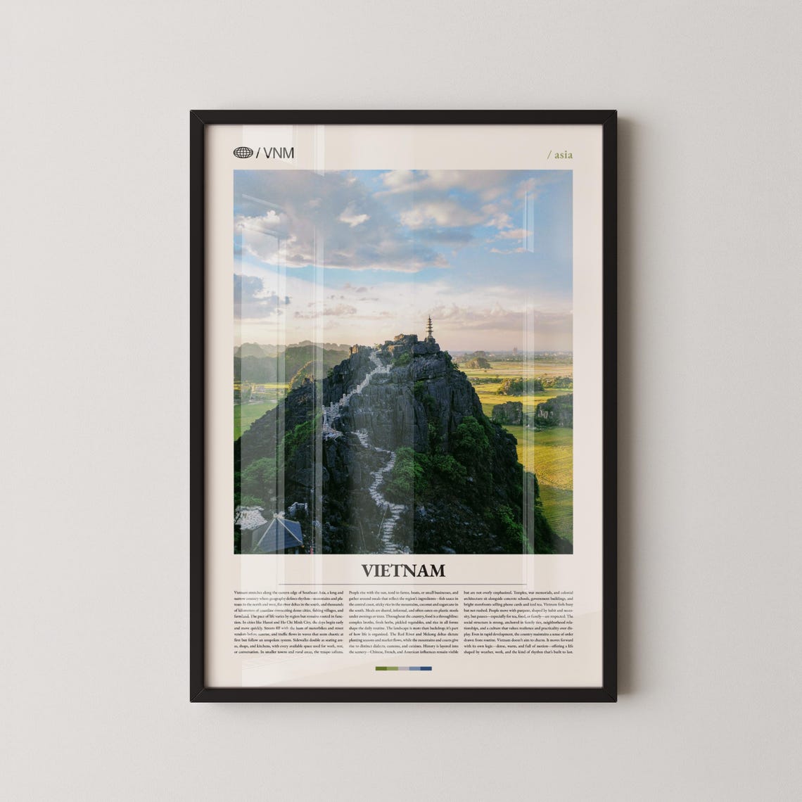 Vietnam Mountain Summit Pagoda Panoramic View Landscape Poster