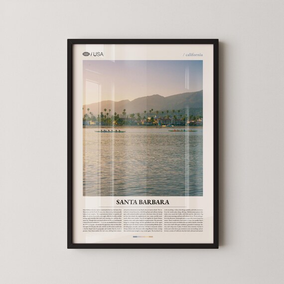 Santa Barbara Stearns Wharf Mission Travel Poster