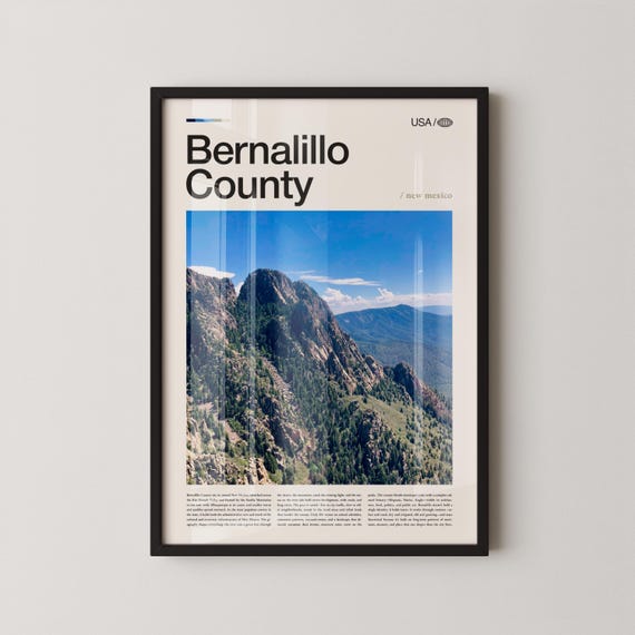 Bernalillo County Print New Mexico Wall Art Desert Landscape Poster Southwest Photo High Decor