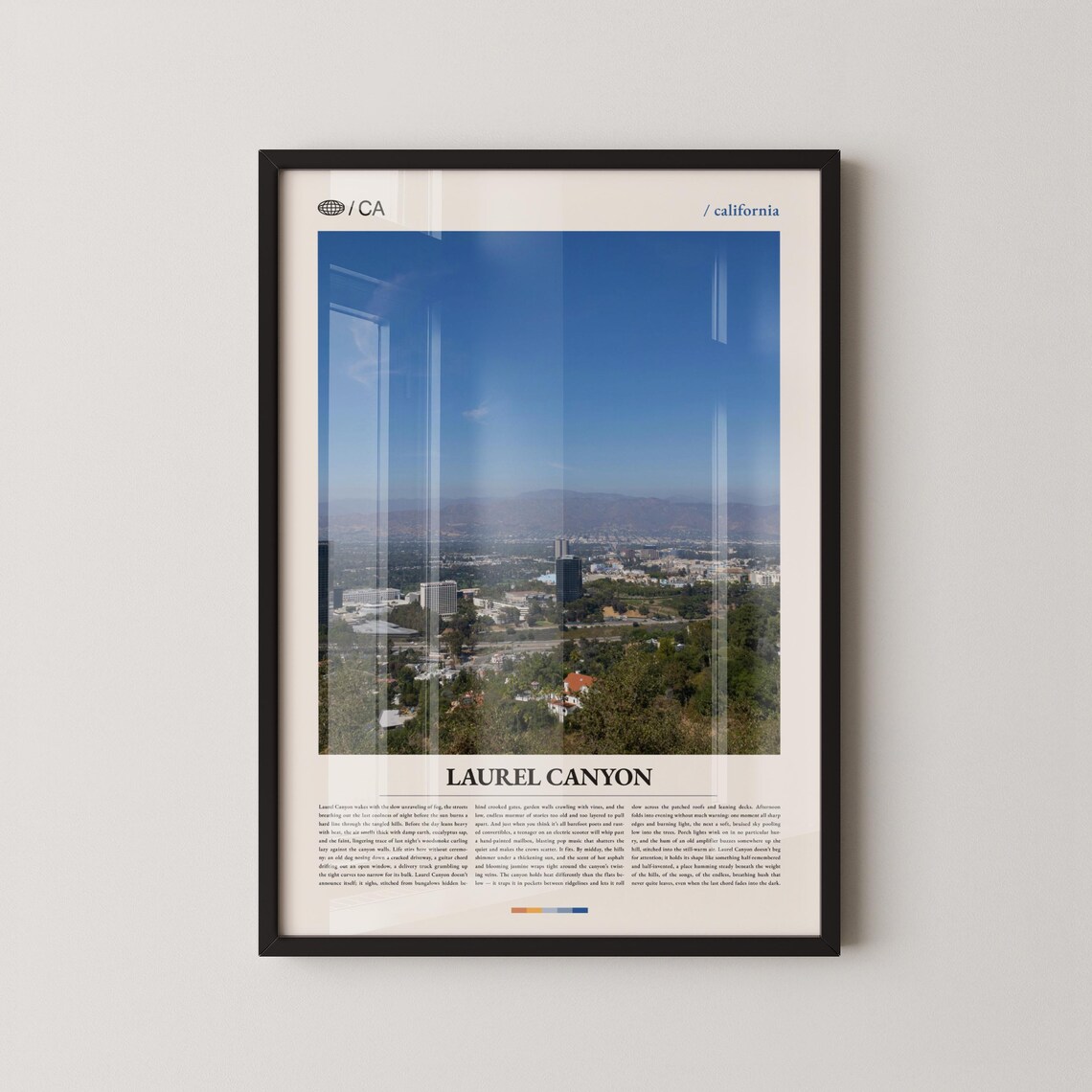 Laurel Canyon California Hills Cityscape Minimal Travel Poster