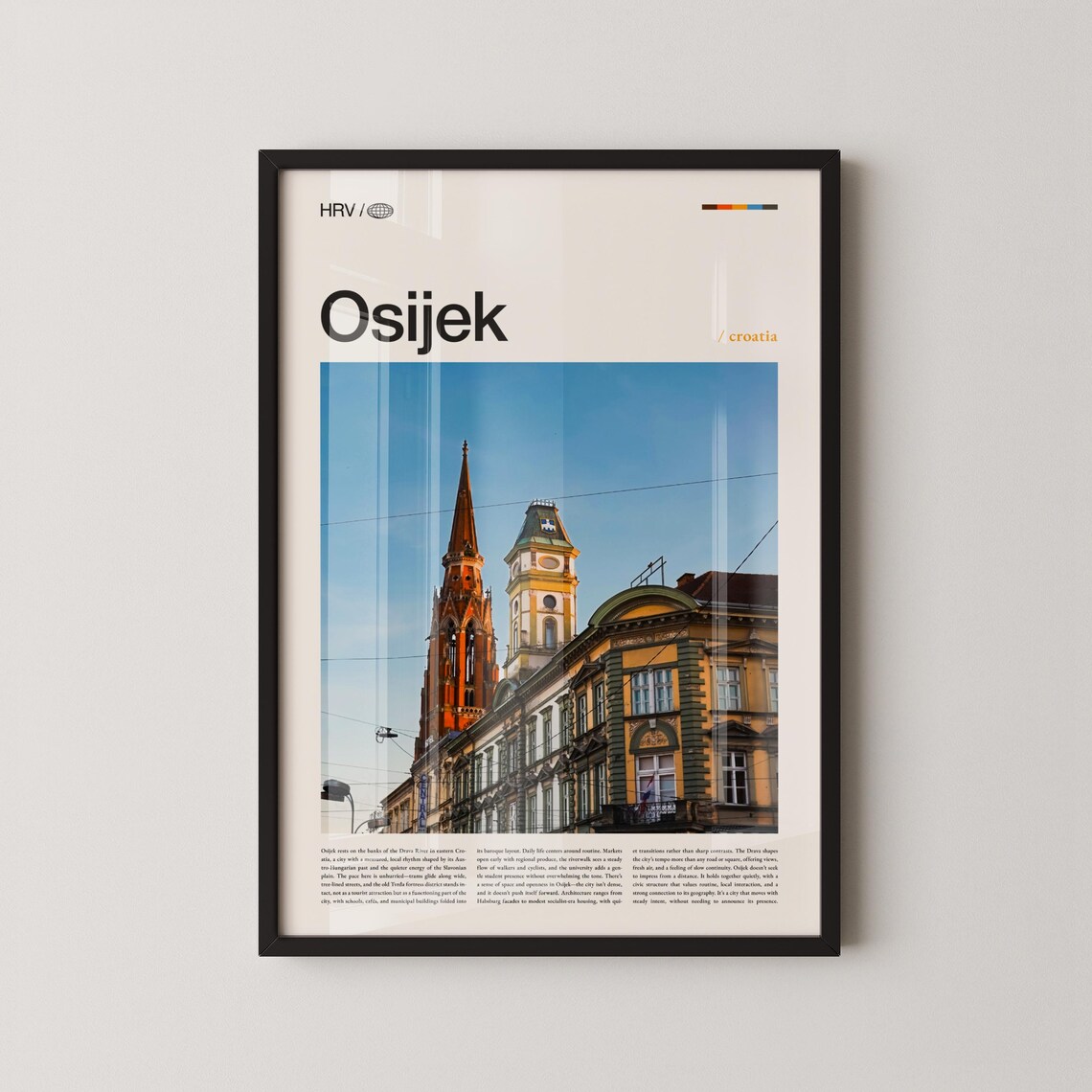 Osijek Croatia Historic Church Spires Cityscape Travel Poster