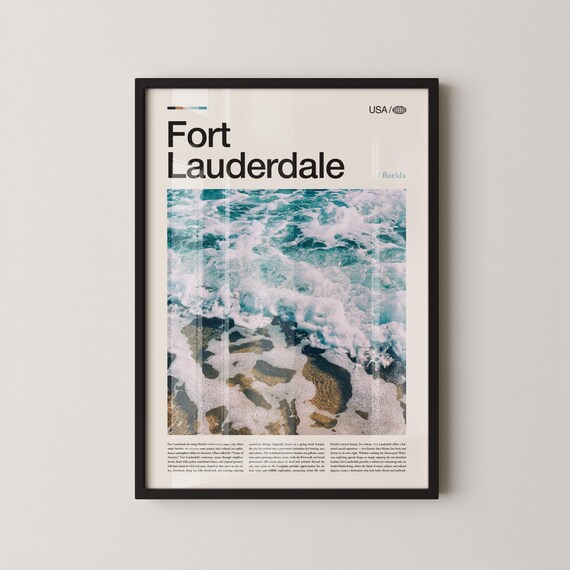 Fort Lauderdale Florida Turquoise Surf Foam Ocean Photo Poster